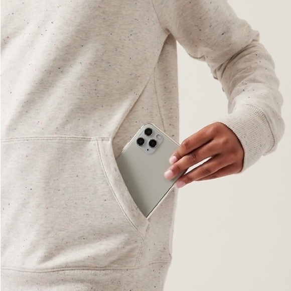 Athleta Girl In Your Element Textured 2.0 Hoodie in Oatmeal Multi Sz M 8-10 - Picture 5 of 12